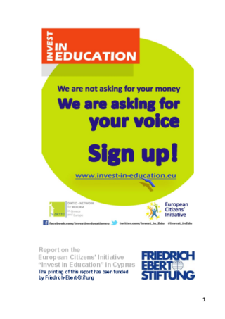 Report on the European Citizens' Initiative "Invest in Education" in Cyprus