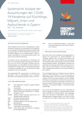 Systemische Analyse der Auswirkungen der COVID-19-Pandemie auf Flüchtlinge, Migrant ̲ innen und Asylsuchende in Zypern