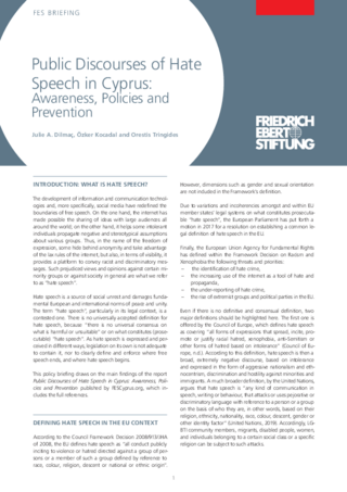 Public discourses of hate speech in Cyprus