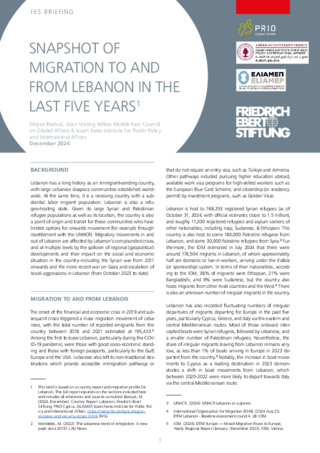 Snapshot of migration to and from Lebanon in the last five years
